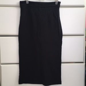 TOPSHOP Black Midi Skirt